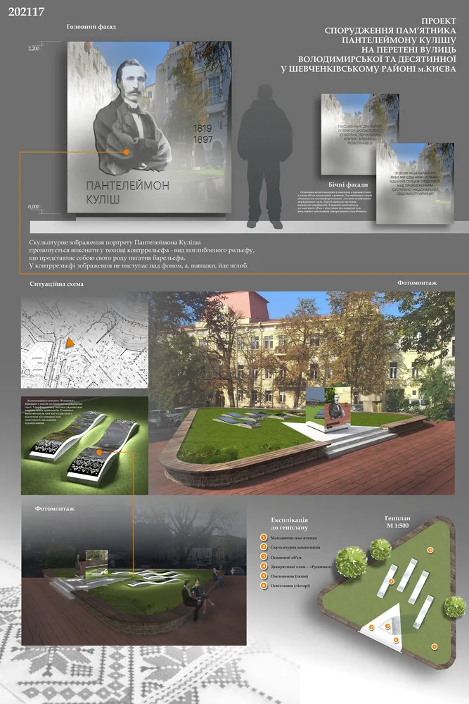 The project of the Monument to P.Kulish in Kyiv The project of the Monument to P.Kulish in Kyiv